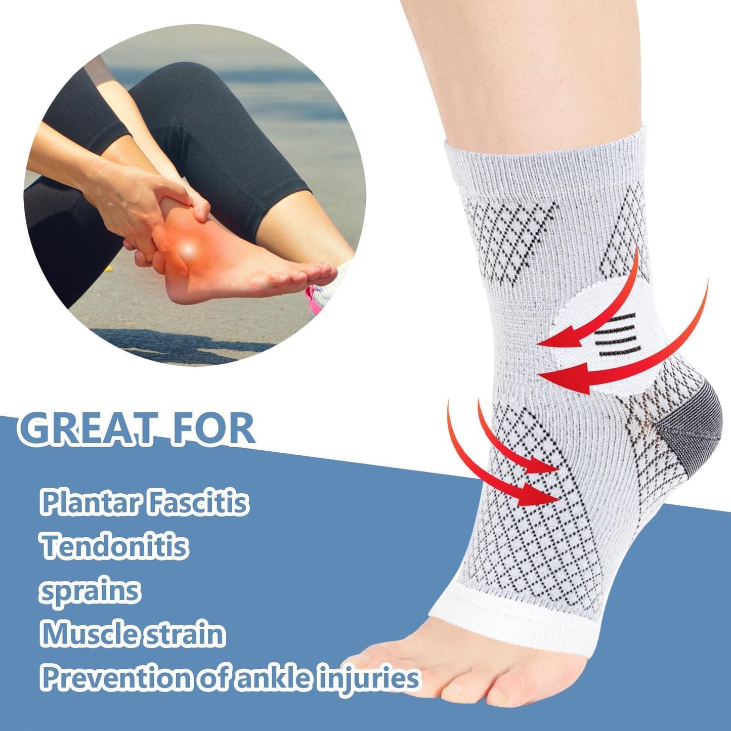 6x Pairs Pain Relif Socks